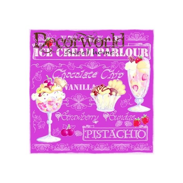 Ambiente szalvéta 33x33cm 20db/csom. Ice Cream Rose