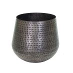   Fém kaspó "Madras Caldron" 34x40cm - Ezüst  L-es