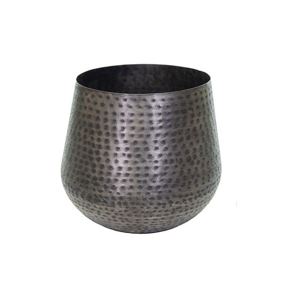 Fém kaspó "Madras Caldron" 38x50cm - Ezüst XL-es