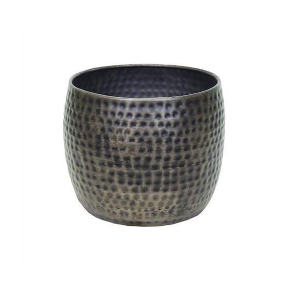 Fém kaspó "Nerja" 29x22 cm - Óezüst ( S-es)