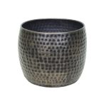 Fém kaspó "Nerja" 42x32 cm - Óezüst ( M-es)