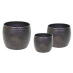   Fém kaspó szett "Nerja" 39-52x22-41 cm - Barna S/3