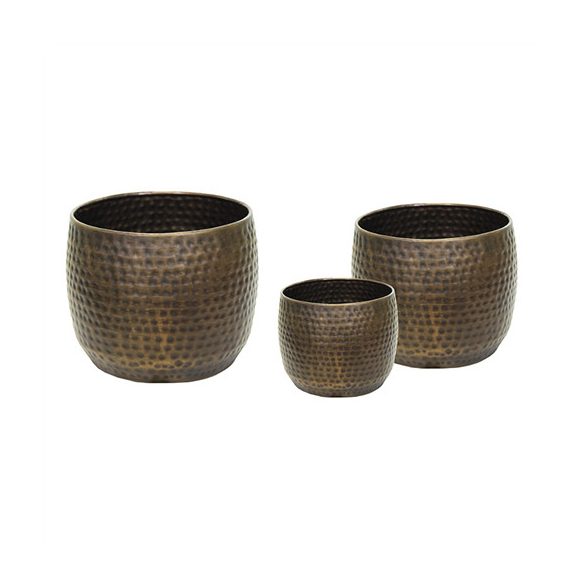 Fém kaspó szett "Nerja" 39-52x22-41 cm - Réz S/3