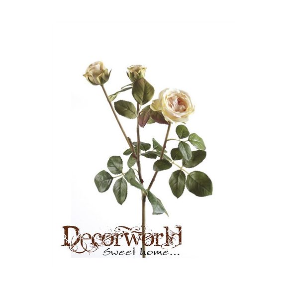 Rózsa ág Cottage x3 zöld/rózsaszín 60cm