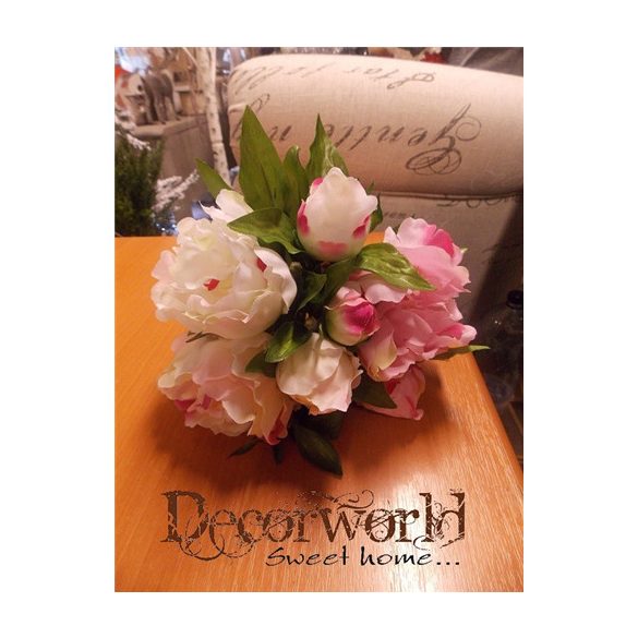 Peónia csokor 25 cm - Rózsaszín