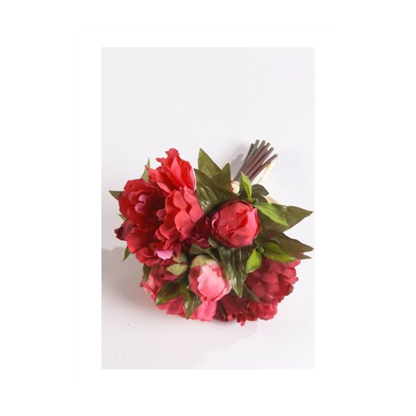 Peónia csokor 25 cm - Piros