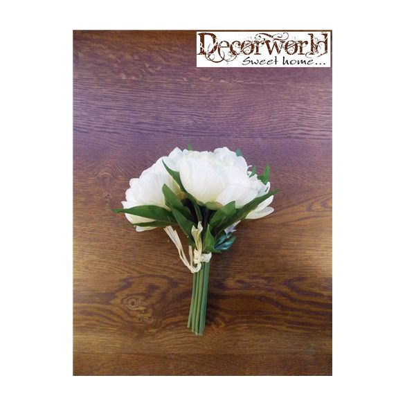 Peónia csokor krém 25cm