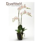 Phalaenopsis orchidea 3 ág 75cm rózsaszín földgömbbel