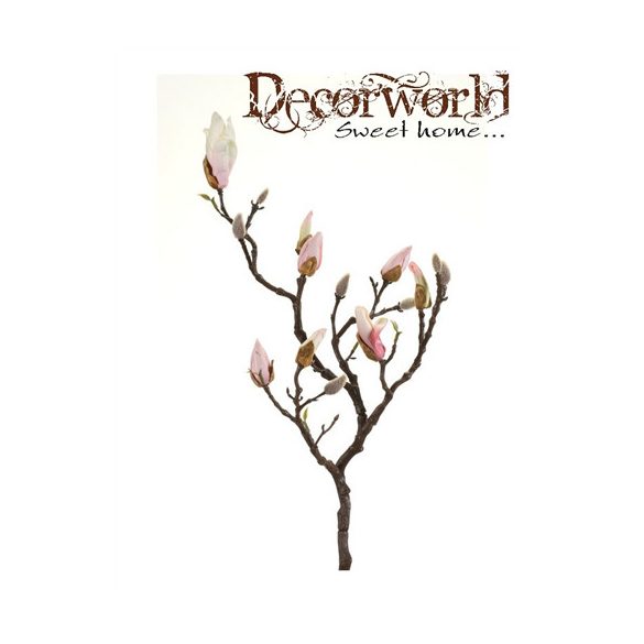 Magnolia bimbós ág 73 cm - Világos rózsaszín