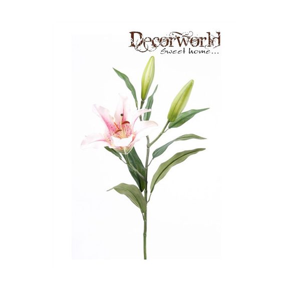 Orientál liliom ág 80cm világos rózsaszín