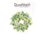 Borostyán koszorú 35cm zöld/fehér