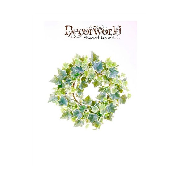 Borostyán koszorú 35cm zöld/fehér