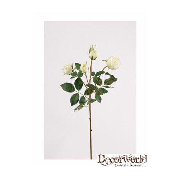 Rózsaág Linda 60cm - Fehér/zöld