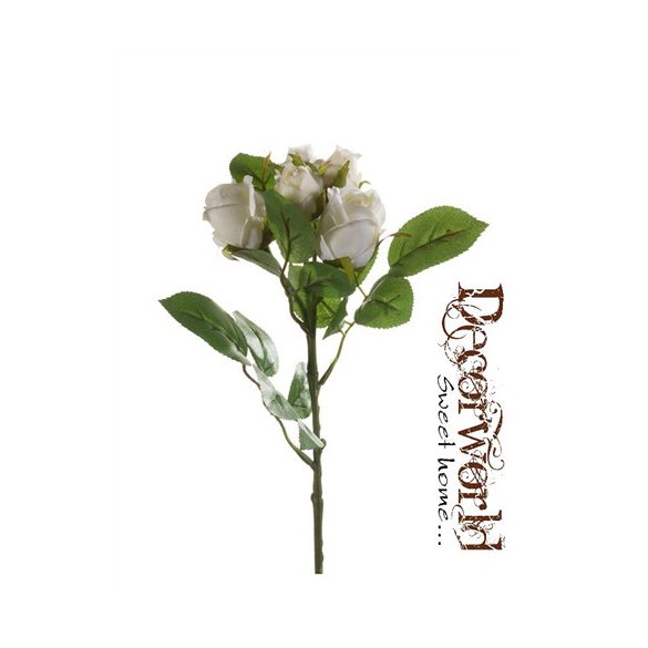 Rózsabimbós ág x5 36cm - Fehér
