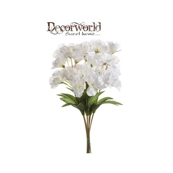 Virágzó Primula csokor 5 ág 25 cm - Fehér