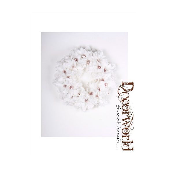 Magnólia koszorú fehér havas 38cm