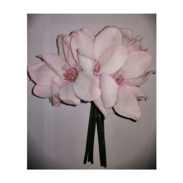 Magnolia köteg x7 22cm világos rózsaszín havas