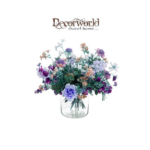 Lila virágcsokor (váza nélkül)