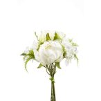 Peony/hydrangea Bundle (Bazsarózsa/hortenzia) 25cm - Fehér