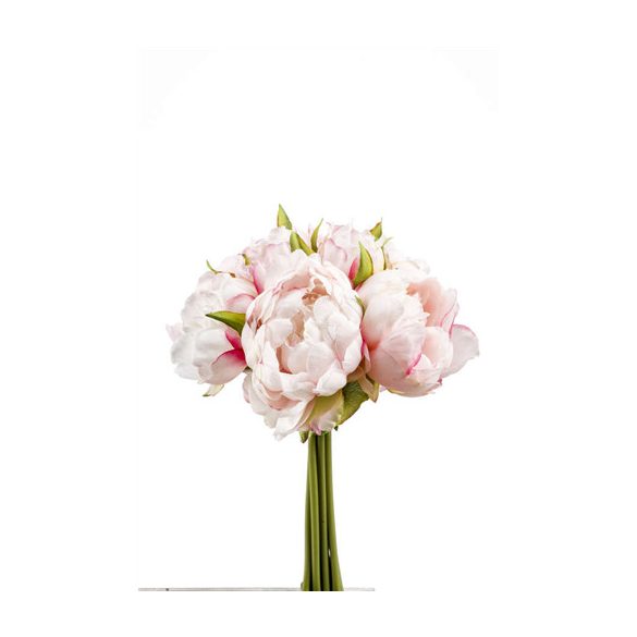 Peónia csokor x8 24cm világos rózsaszín
