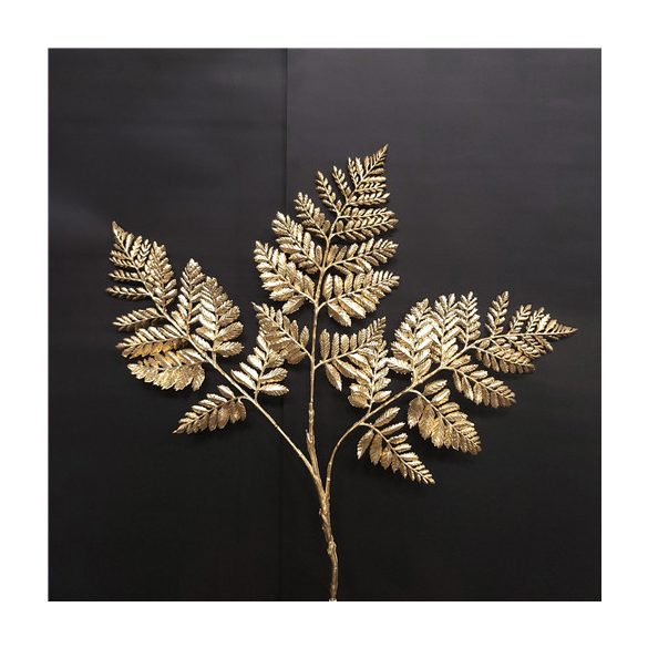 Páfrány ág spray x3 68cm Gold - Arany