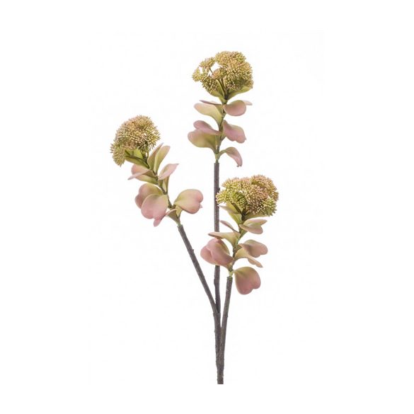 Sedum ág x3 66cm - Világos rózsaszín