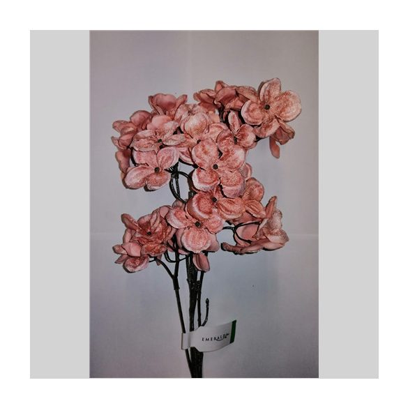 Hydrangea spray velvet x5 68cm - Beige