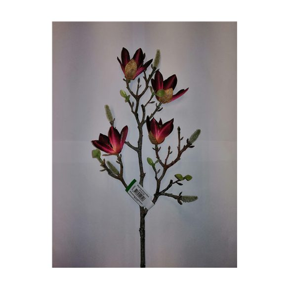 Magnolia branch 65cm - Burgundy