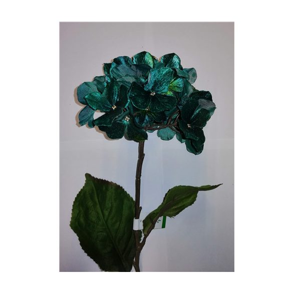 Hydrangea spray velvet 75cm - Petrol kék