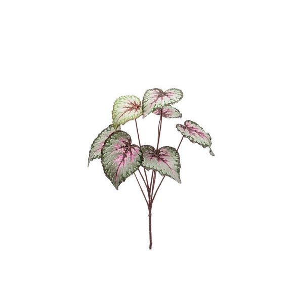 Begonia leaves spray 60cm szürke/rózsaszín