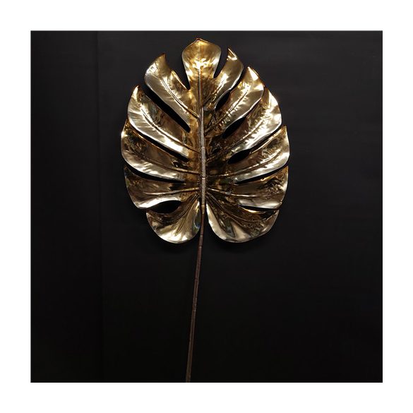 Monstera levél metál 75cm - Arany