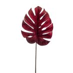 Monstera levél bársony 75cm - Bordó