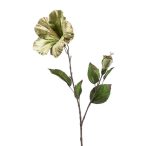 Hibiscus spray velvet 77cm - Zöld