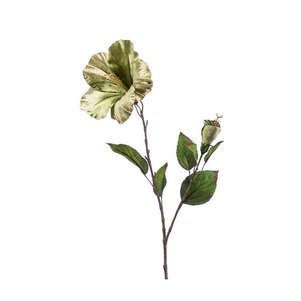 Hibiscus spray velvet 77cm - Zöld