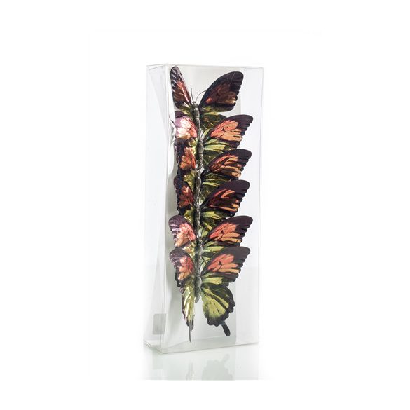 Pillangó 10cm - Zöld/bronz S/6