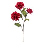 Dahlia ág x3 72cm - Piros/arany szél