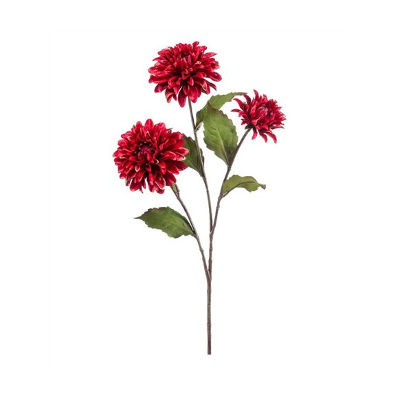 Dahlia ág x3 72cm - Piros/arany szél