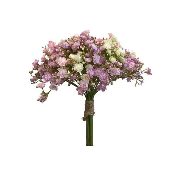 Gypsophilia csokor 23cm - Lila/rózsaszín/krém