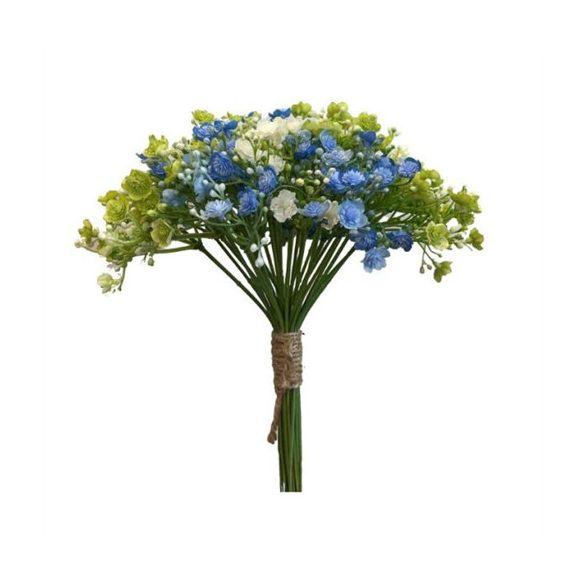Gypsophilia csokor 23cm - Zöld/krém/kék