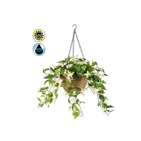 Fuchsia függő kosárban UV álló 45cm - Krém/rózsaszín