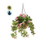Geranium függő kosárban UV álló 45cm - Rózsaszín