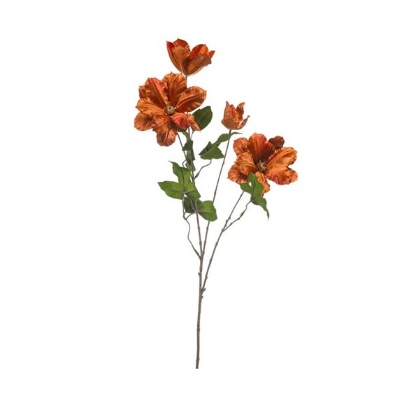 Clematis velvet spray 83cm - Sötét narancs
