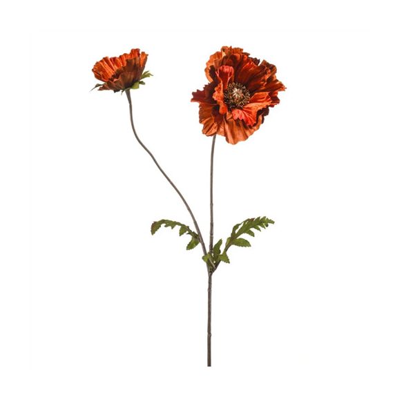 Poppy velvet spray x2 78cm - Sötét narancs