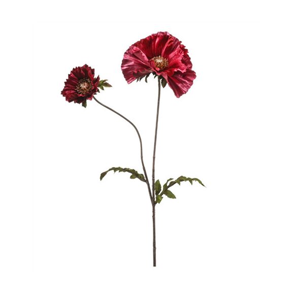 Poppy velvet spray x2 78cm - Fuchsia