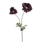 Poppy velvet spray x2 78cm - Bordó