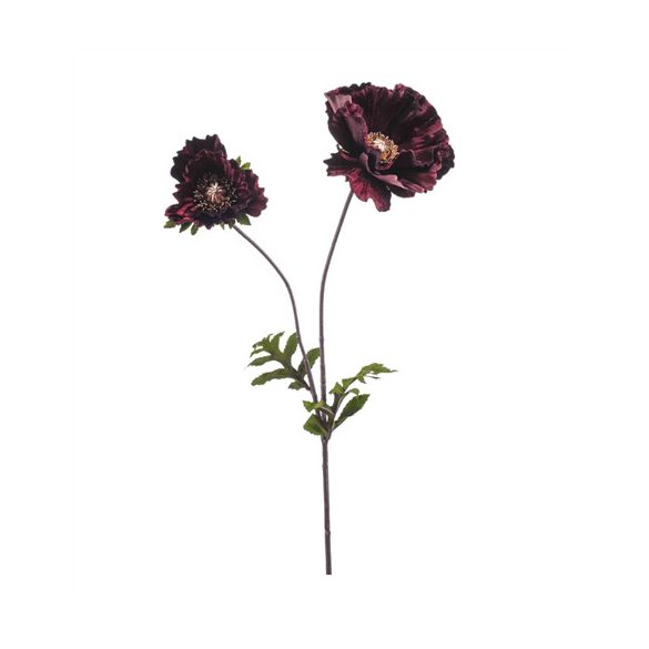 Poppy velvet spray x2 78cm - Bordó