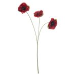 Poppy spray x3 61cm - Piros