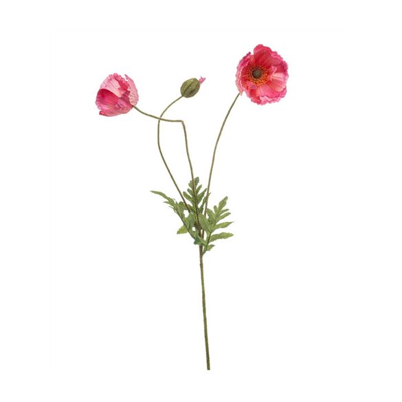 Poppy spray x3 75cm - Rózsaszín