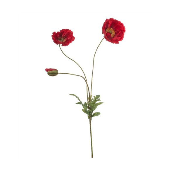Poppy spray x3 75cm - Piros