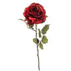 Rose velvet spray 60cm - Piros
